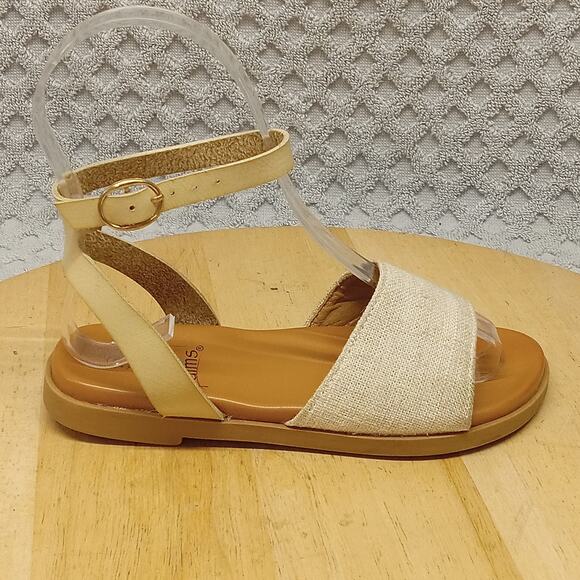 Palms Sandals Girls 12M Canvas Gladiator Shoe Beige - Picture 2 of 7